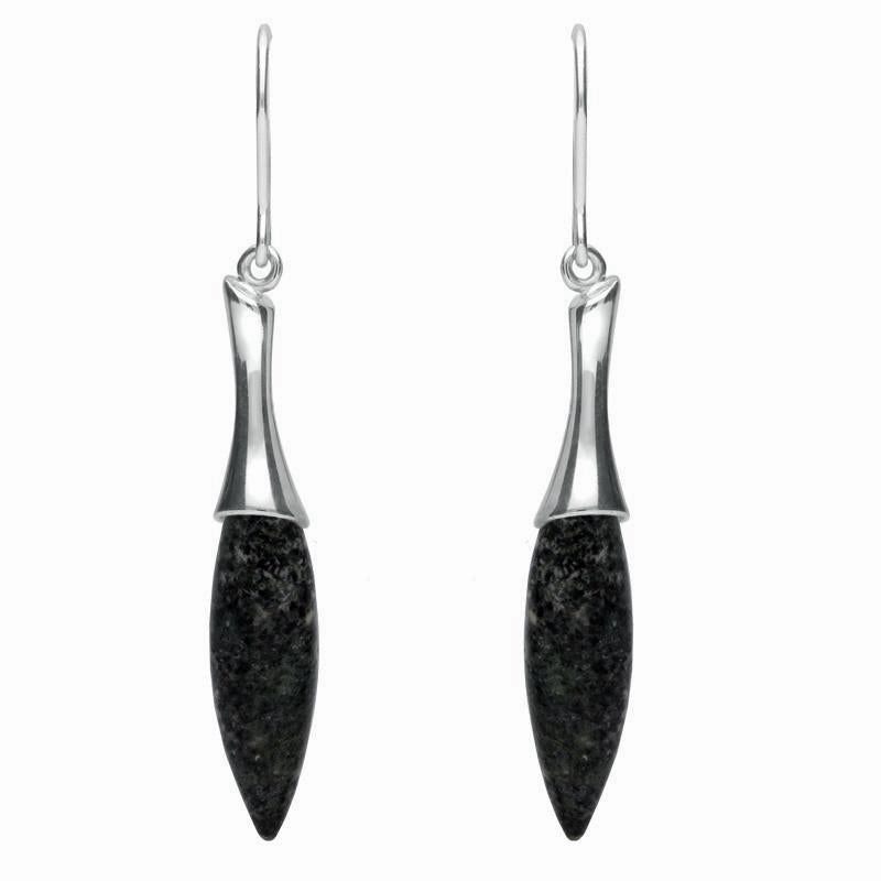 Sterling Silver Preseli Bluestone Tapered Drop Earrings