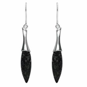 Sterling Silver Preseli Bluestone Tapered Drop Earrings