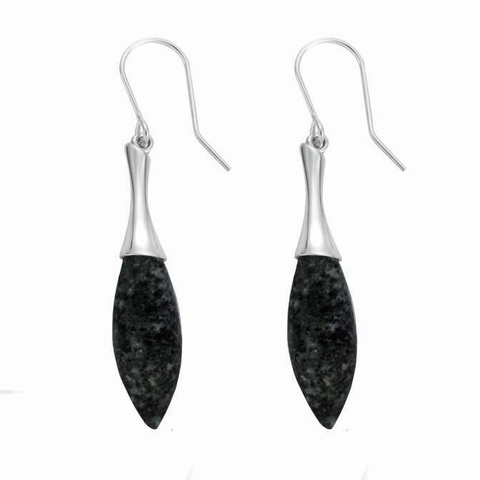 Sterling Silver Preseli Bluestone Tapered Drop Earrings