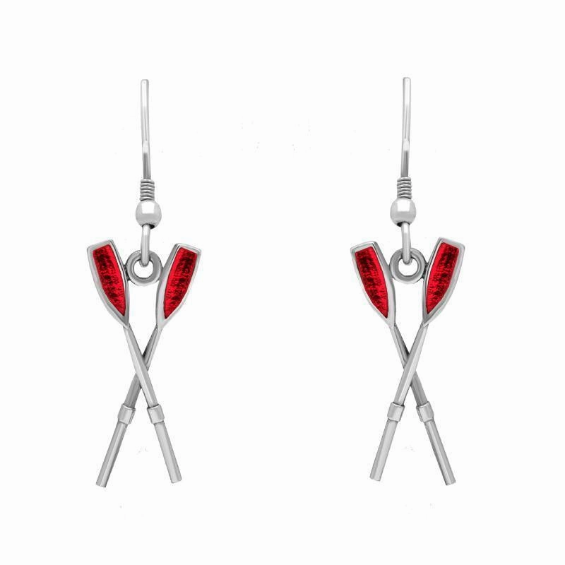 Sterling Silver Regatta Red Oar Drop Earrings