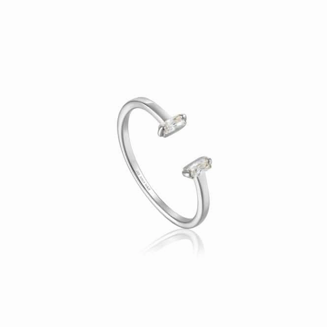 Sterling Silver Rhodium Plated Glow Adjustable Ring R018-04H