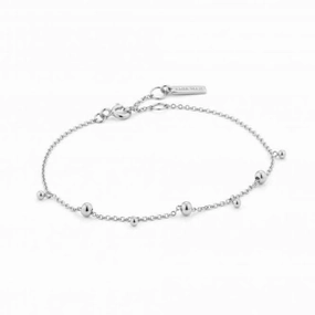 Sterling Silver Rhodium Plated Modern Drop Balls Bracelet B002-03H