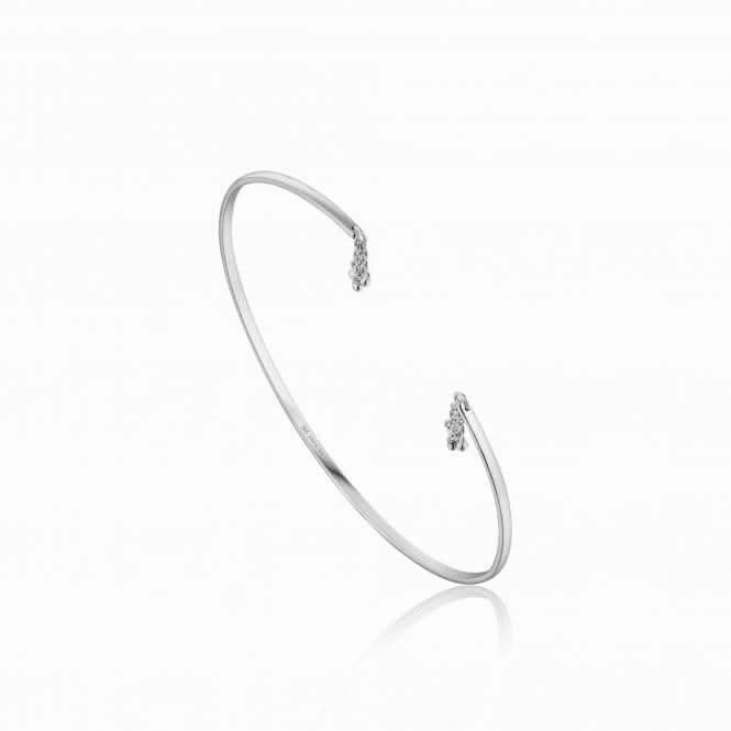 Sterling Silver Rhodium Plated Tassel Drop Bangle B013-01H