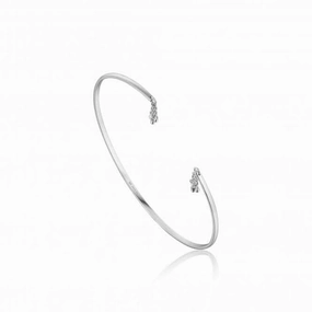 Sterling Silver Rhodium Plated Tassel Drop Bangle B013-01H