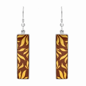 Sterling Silver Royal Crown Derby Veronese Oblong Drop Earrings