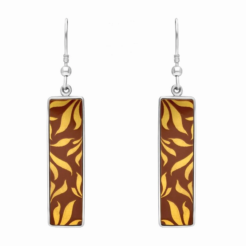 Sterling Silver Royal Crown Derby Veronese Oblong Drop Earrings