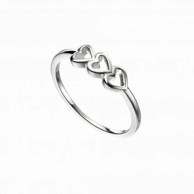 Sterling Silver Silver Triple Heart Ring R3727