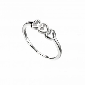 Sterling Silver Silver Triple Heart Ring R3727
