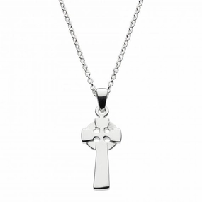 Sterling Silver Simple Celtic Cross Sandblast Pendant 9328SB026