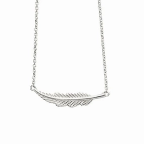 Sterling Silver Small Feather Necklace N4382