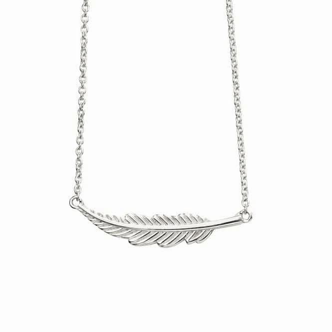Sterling Silver Small Feather Necklace N4382