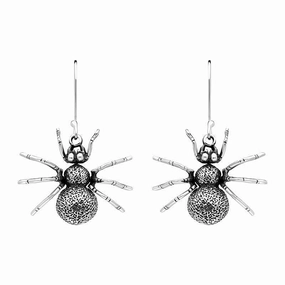 Sterling Silver Spider Hook Drop Earrings