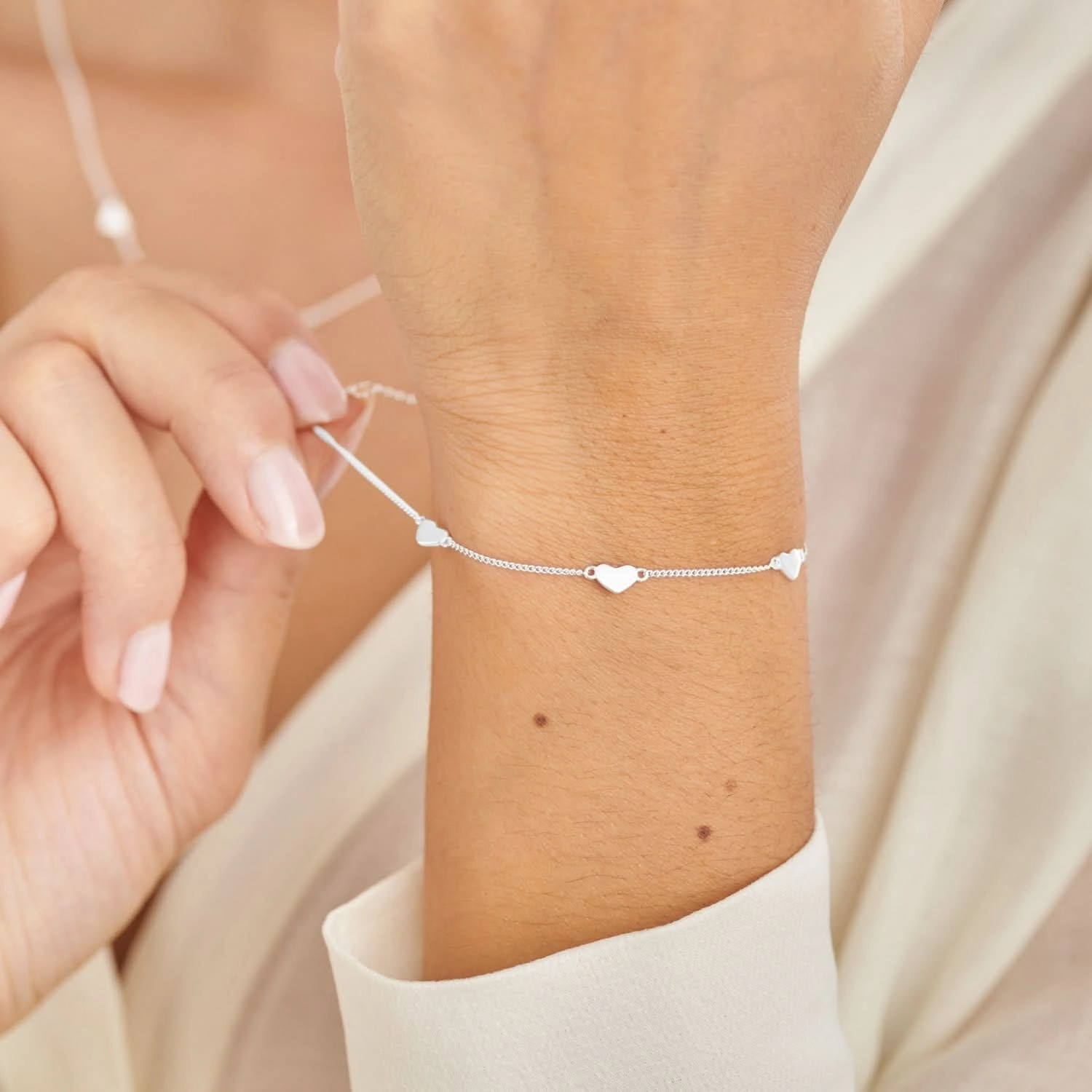 Sterling Silver Triple Heart Bracelet JJS0127