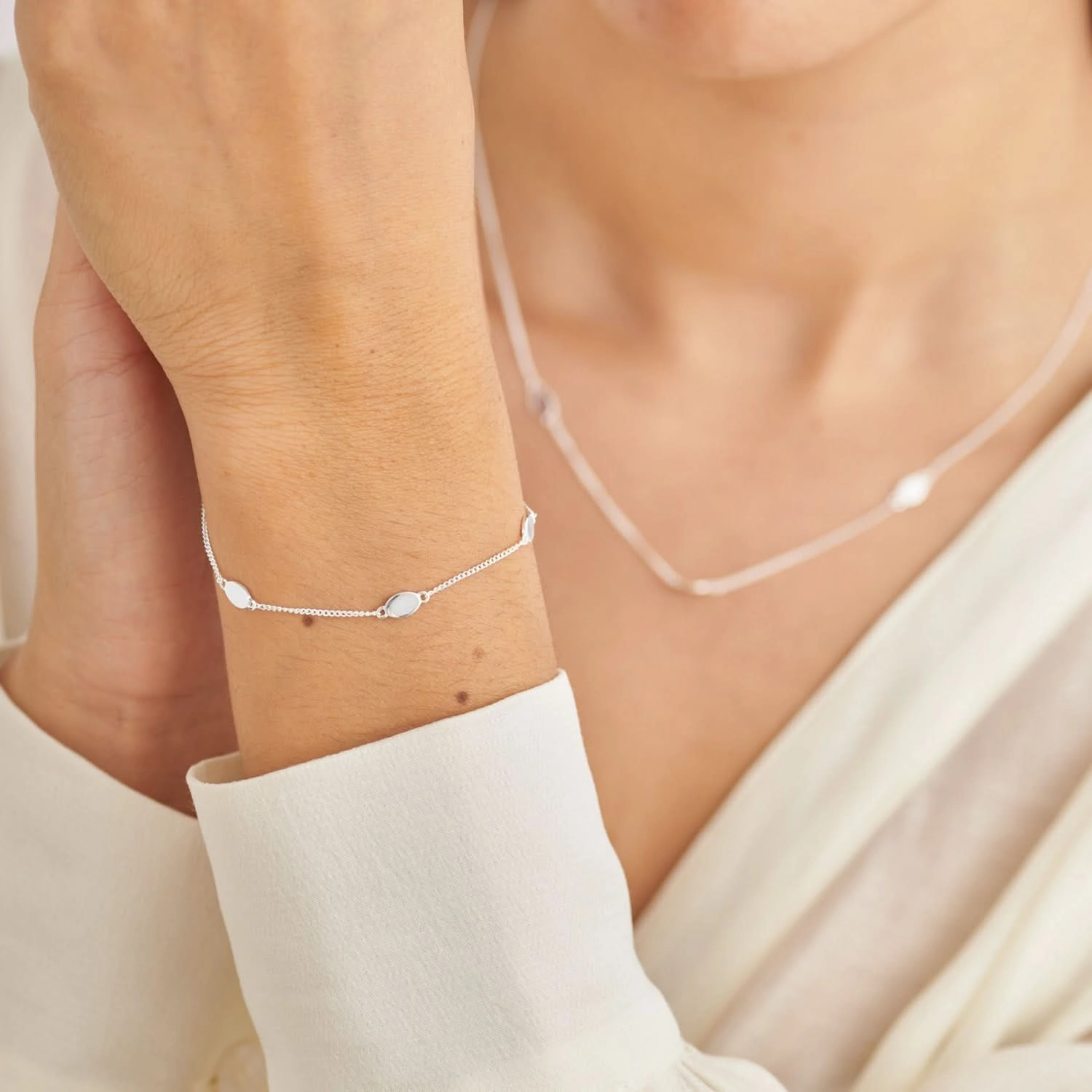 Sterling Silver Triple Oval 16cm   3cm Extender Bracelet JJS0133