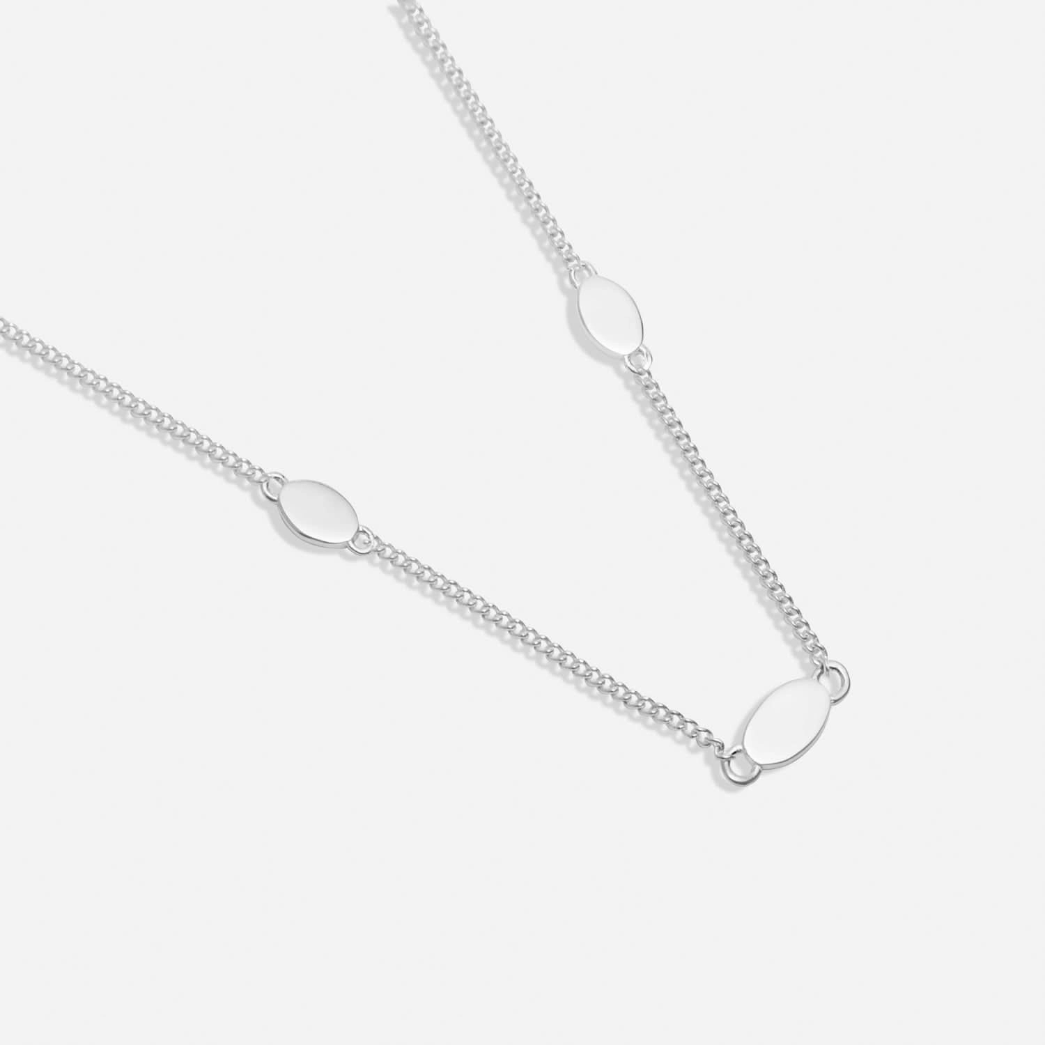 Sterling Silver Triple Oval Necklace JJS0136