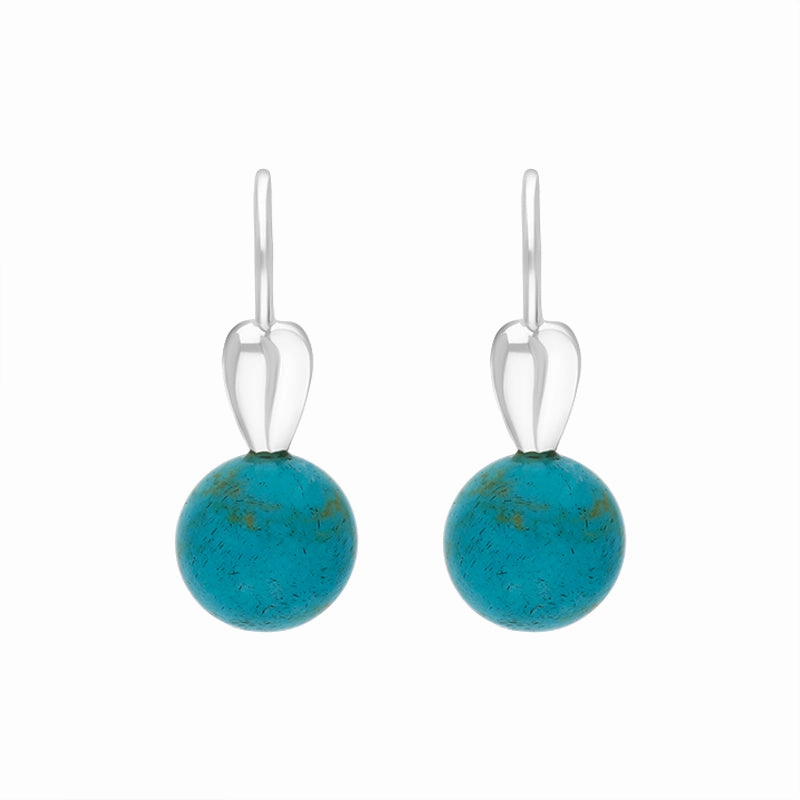 Sterling Silver Turquoise Bead Hook Earrings