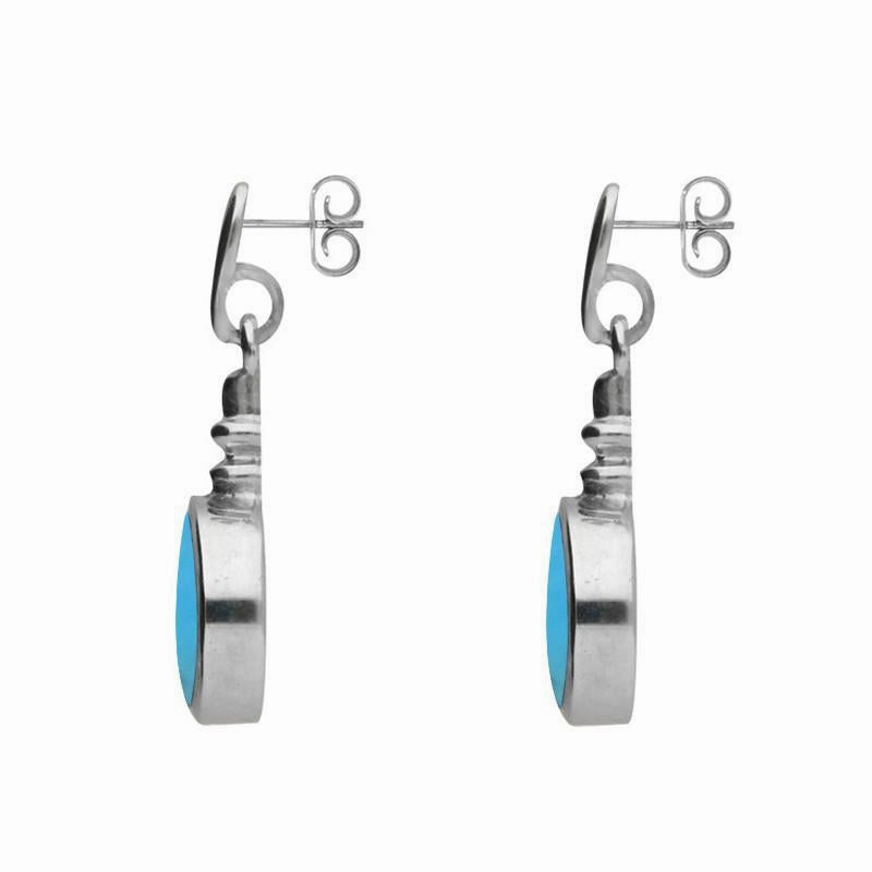 Sterling Silver Turquoise Bottle Top Drop Earrings