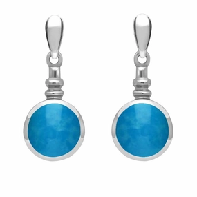 Sterling Silver Turquoise Bottle Top Drop Earrings