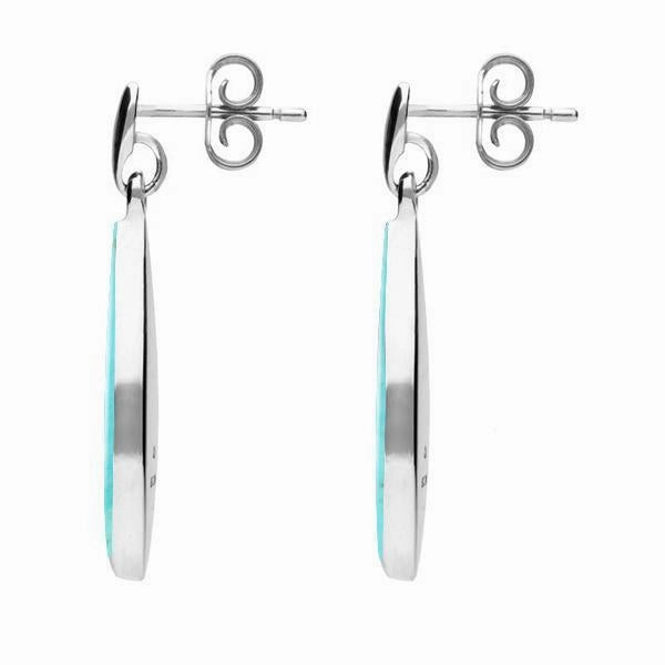 Sterling Silver Turquoise Pointed Pear Drop Earrings