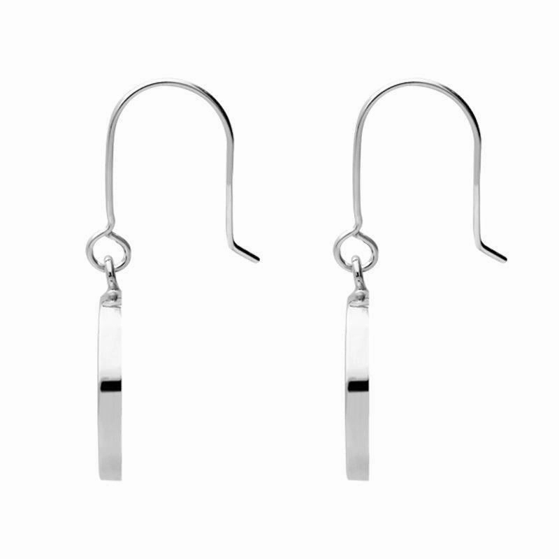 Sterling Silver Turquoise Round Tree Drop Earrings