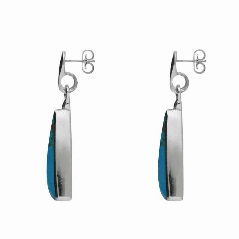 Sterling Silver Turquoise Triangle Drop Earrings