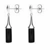 Sterling Silver Whitby Jet Bomb Drop Earrings