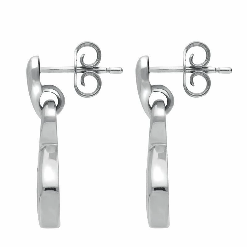 Sterling Silver Whitby Jet Freeform Pentagon Drop Earrings D