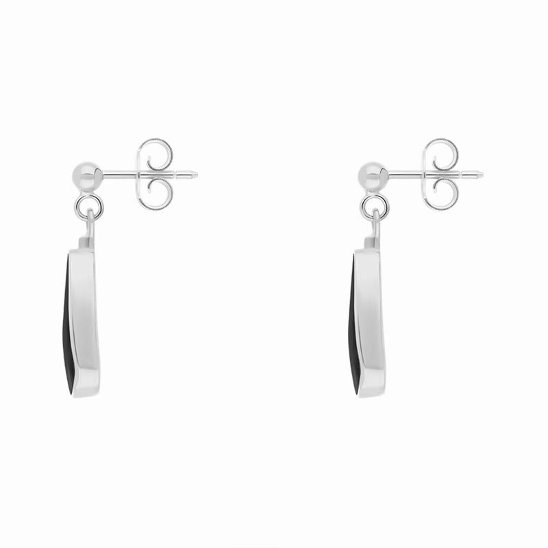 Sterling Silver Whitby Jet Pear Drop Earrings