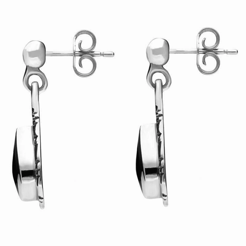 Sterling Silver Whitby Jet Small Pear Drop Earrings