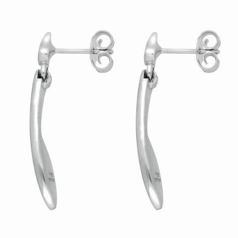 Sterling Silver Whitby Jet Toscana Long Marquise Drop Earrings