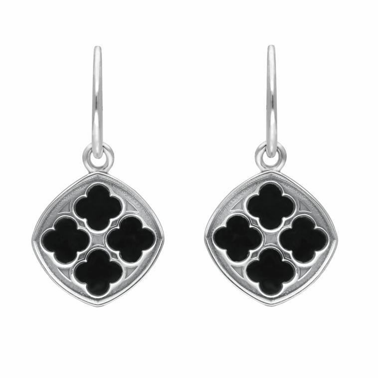 Sterling Silver Whitby Jet Whitby Abbey Window Drop Earrings