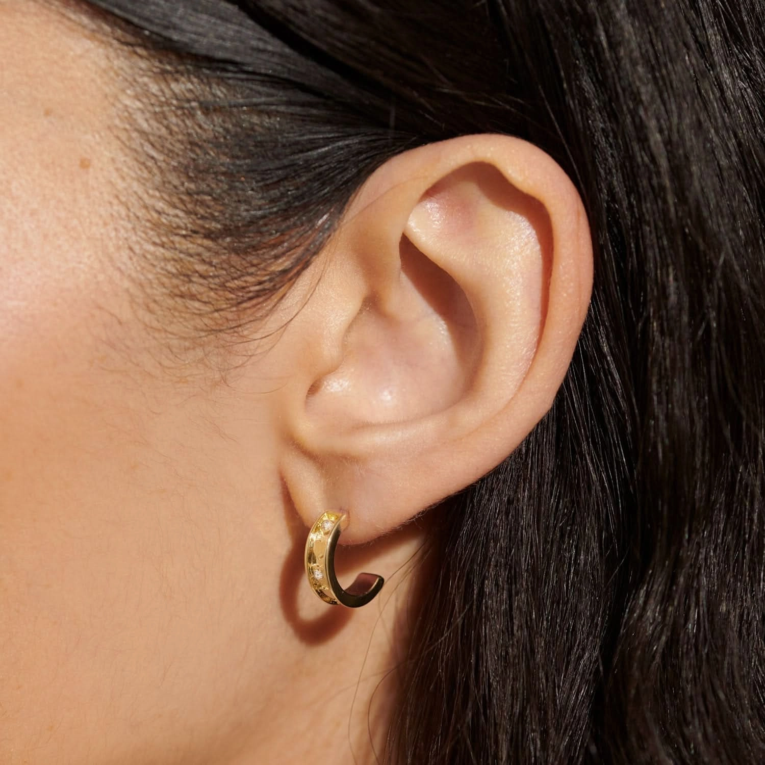 Style Stories Barrel Gold Plated Hoop Earrings 8449