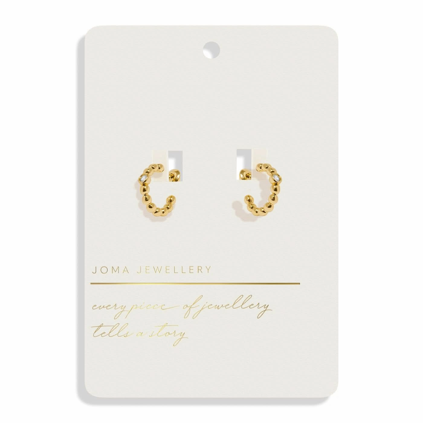 Style Stories Beaded Cubic Zirconia Hoop Gold Plated Earrings 7732