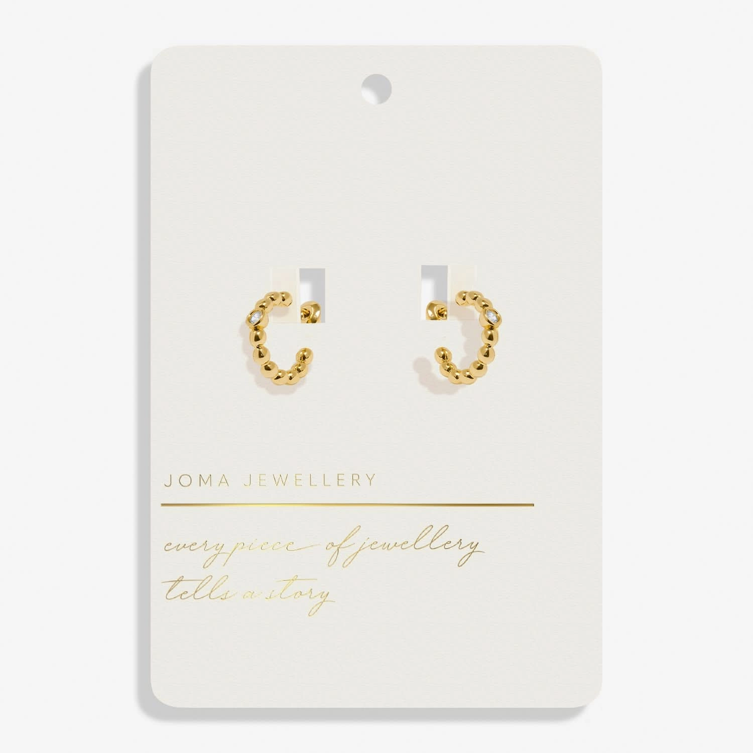 Style Stories Beaded Cubic Zirconia Hoop Gold Plated Earrings 7732