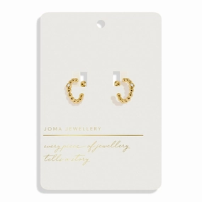 Style Stories Beaded Cubic Zirconia Hoop Gold Plated Earrings 7732