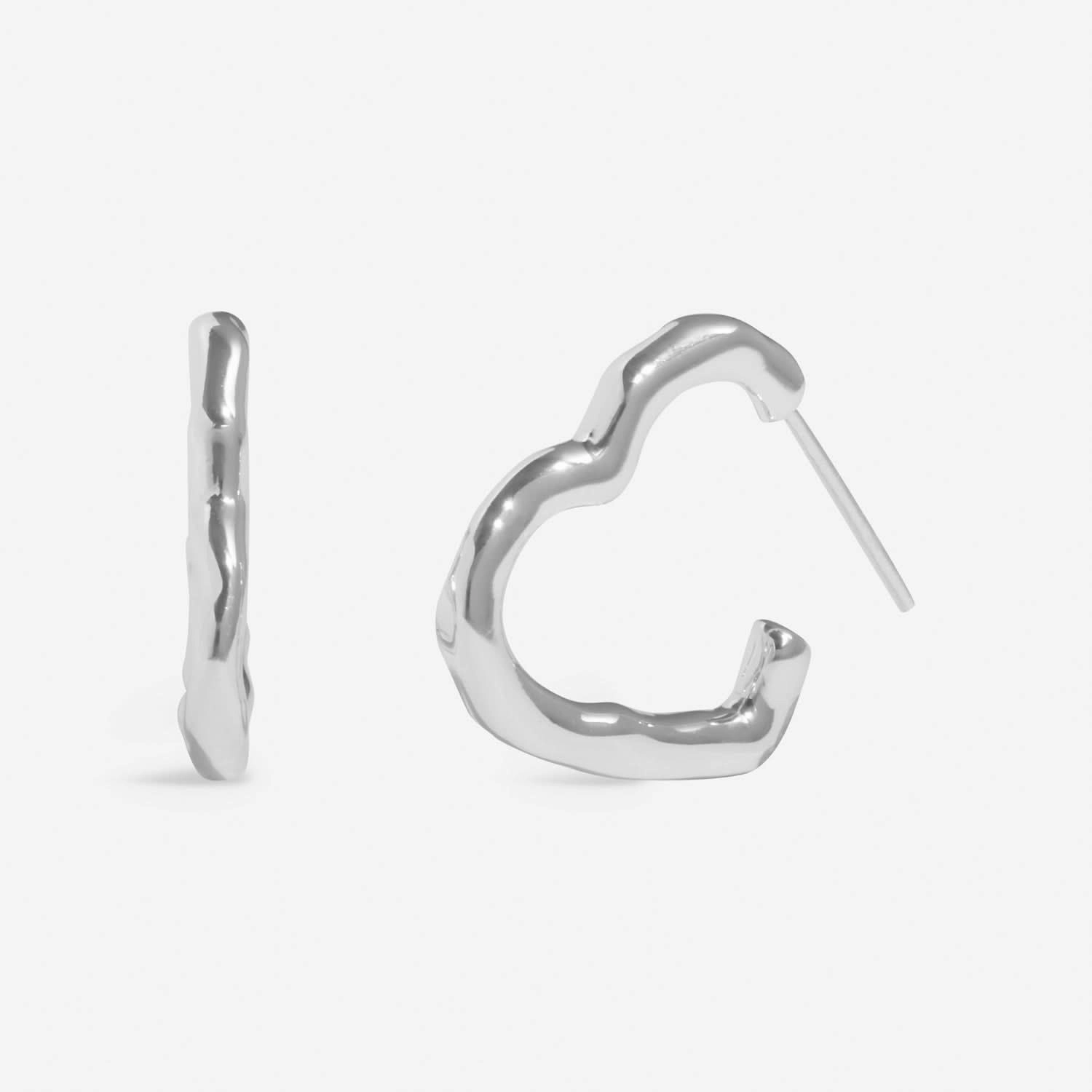 Style Stories Heart Silver Plated Hoop Earrings 8458