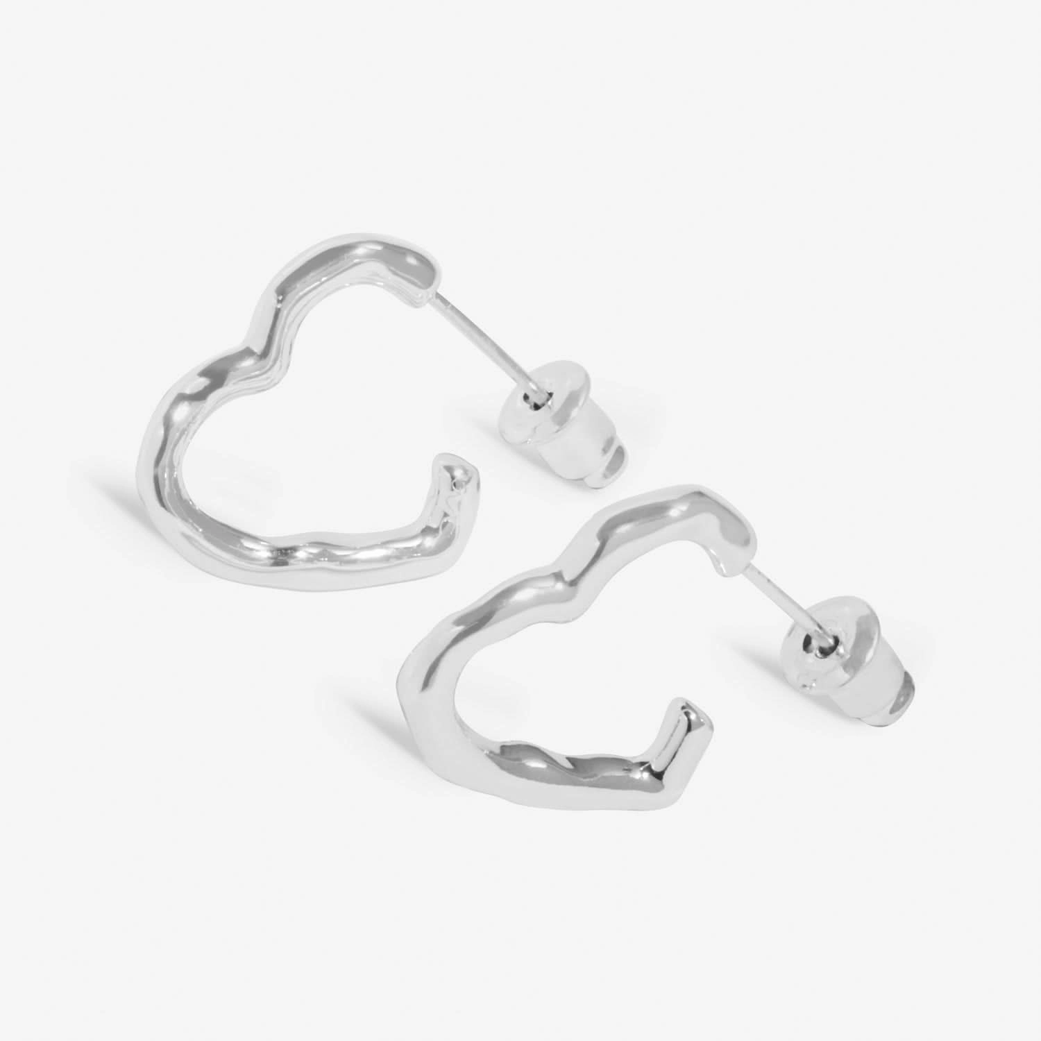 Style Stories Heart Silver Plated Hoop Earrings 8458