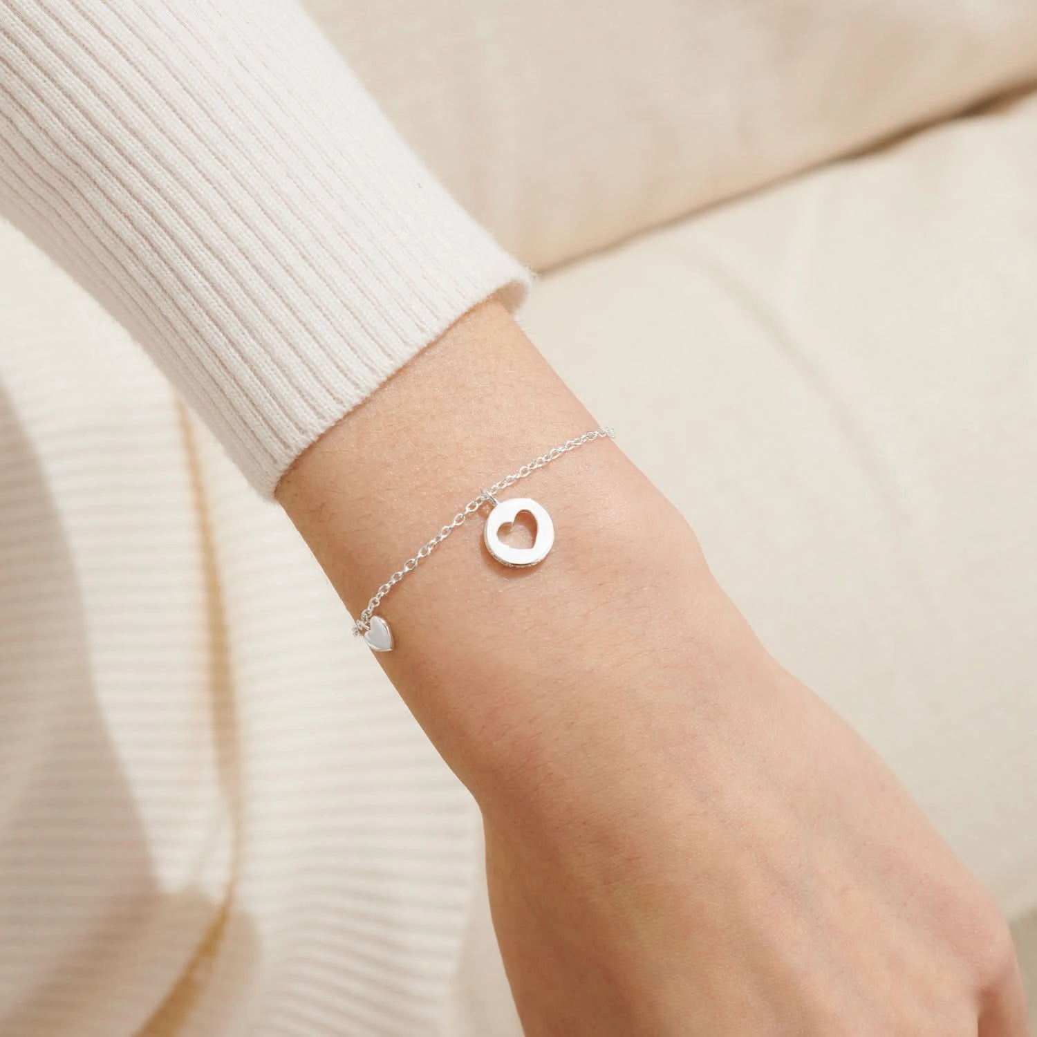 Style Stories Pave Edge Heart Silver Plated Bracelet 7719