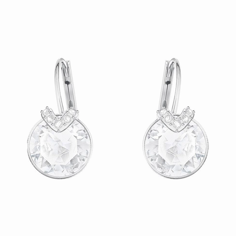 Swarovski Bella Rhodium Plated V Drop Earrings D