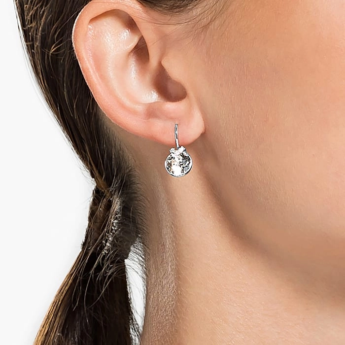 Swarovski Bella Rhodium Plated V Drop Earrings D