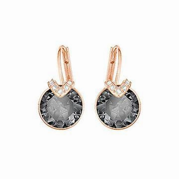 Swarovski Bella Rose Gold Grey Crystal Earrings