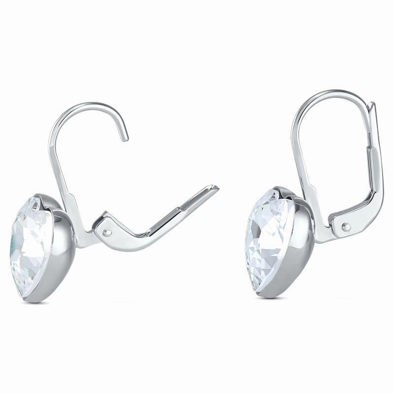 Swarovski Bella White Rhodium Plated Heart Drop Earrings