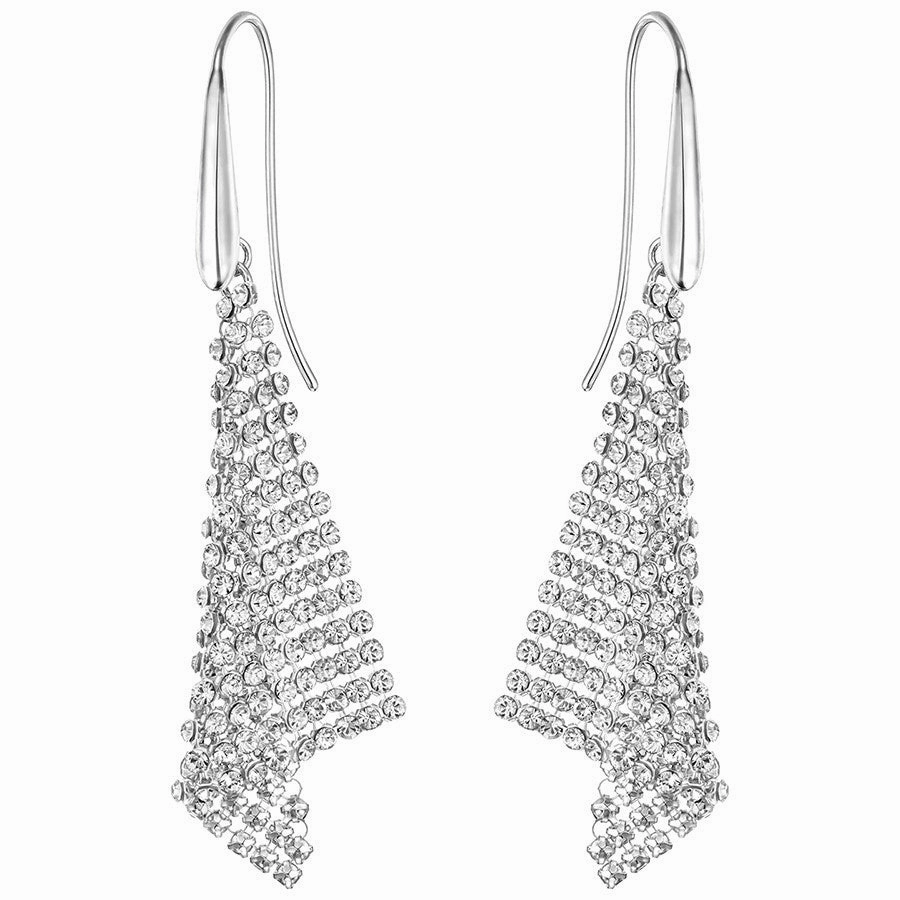 Swarovski Fit White Crystal Drop Earrings Small