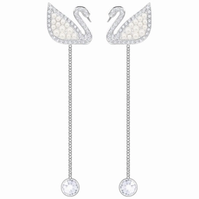 Swarovski Iconic Swan Drop Stud Earrings