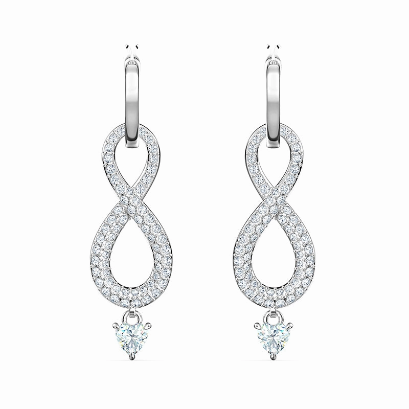 Swarovski Infinity Crystal White Rhodium Plated Earrings