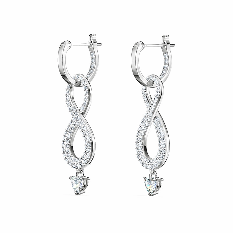 Swarovski Infinity Crystal White Rhodium Plated Earrings
