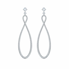 Swarovski Infinity White Rhodium Plated Hoop Pierced Earrings