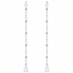 Swarovski Louison White Crystal Long Drop Earrings