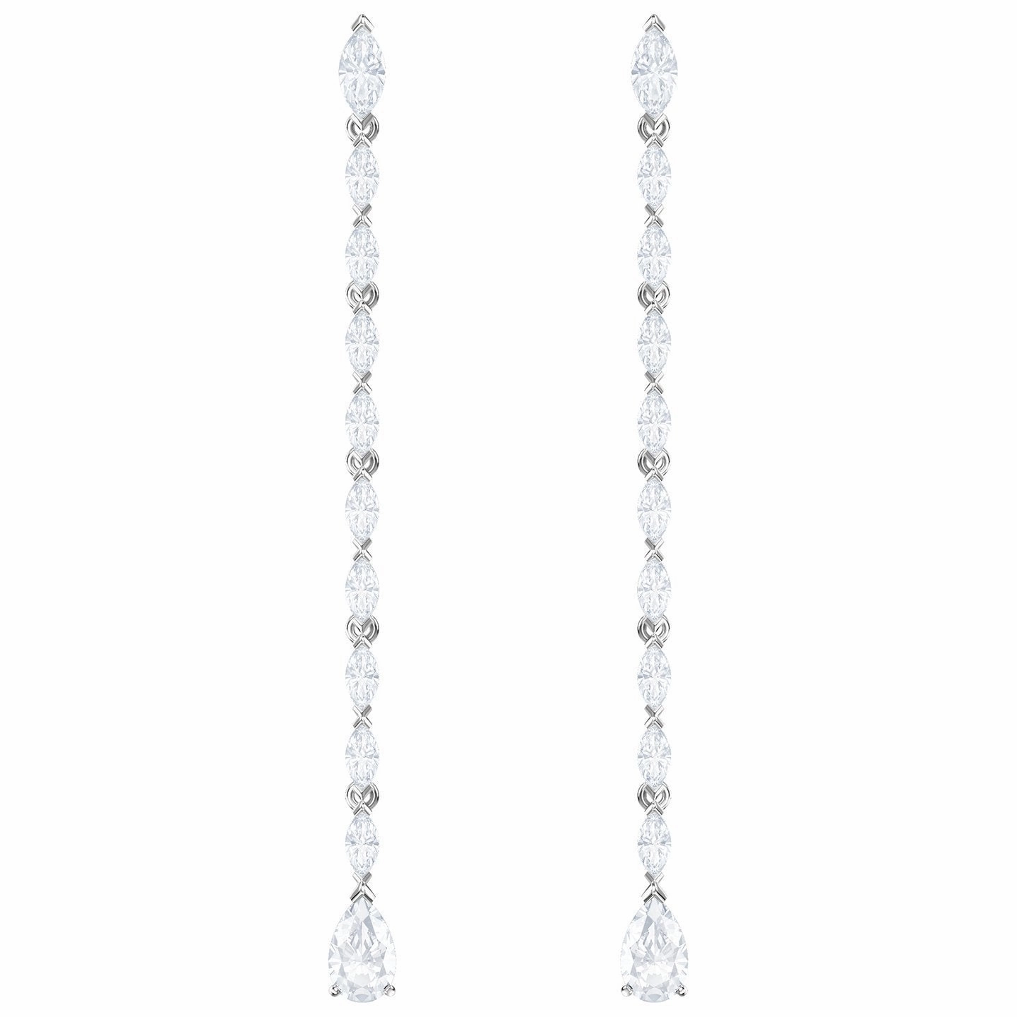 Swarovski Louison White Crystal Long Drop Earrings