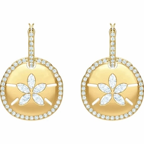 Swarovski Ocean Yellow Gold Plated Sand Coin Earrings